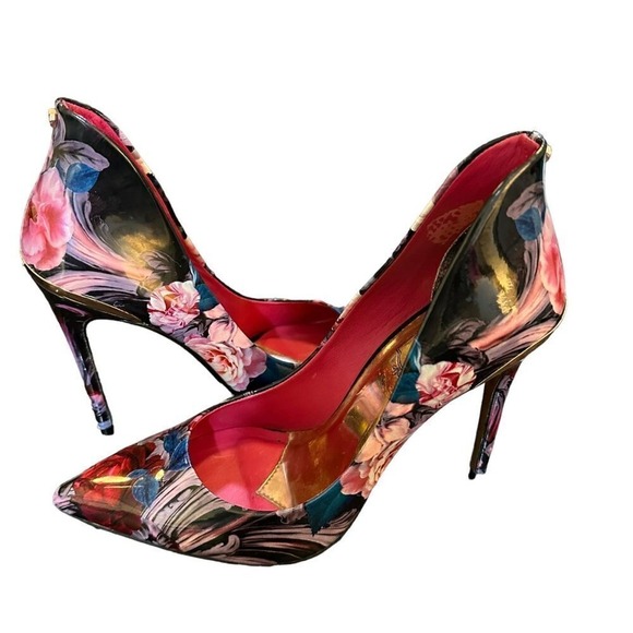 Ted Baker London Heels Savenniers Patent Floral  Stiletto Artsy Size 36 US 5.5‎ - Picture 1 of 13